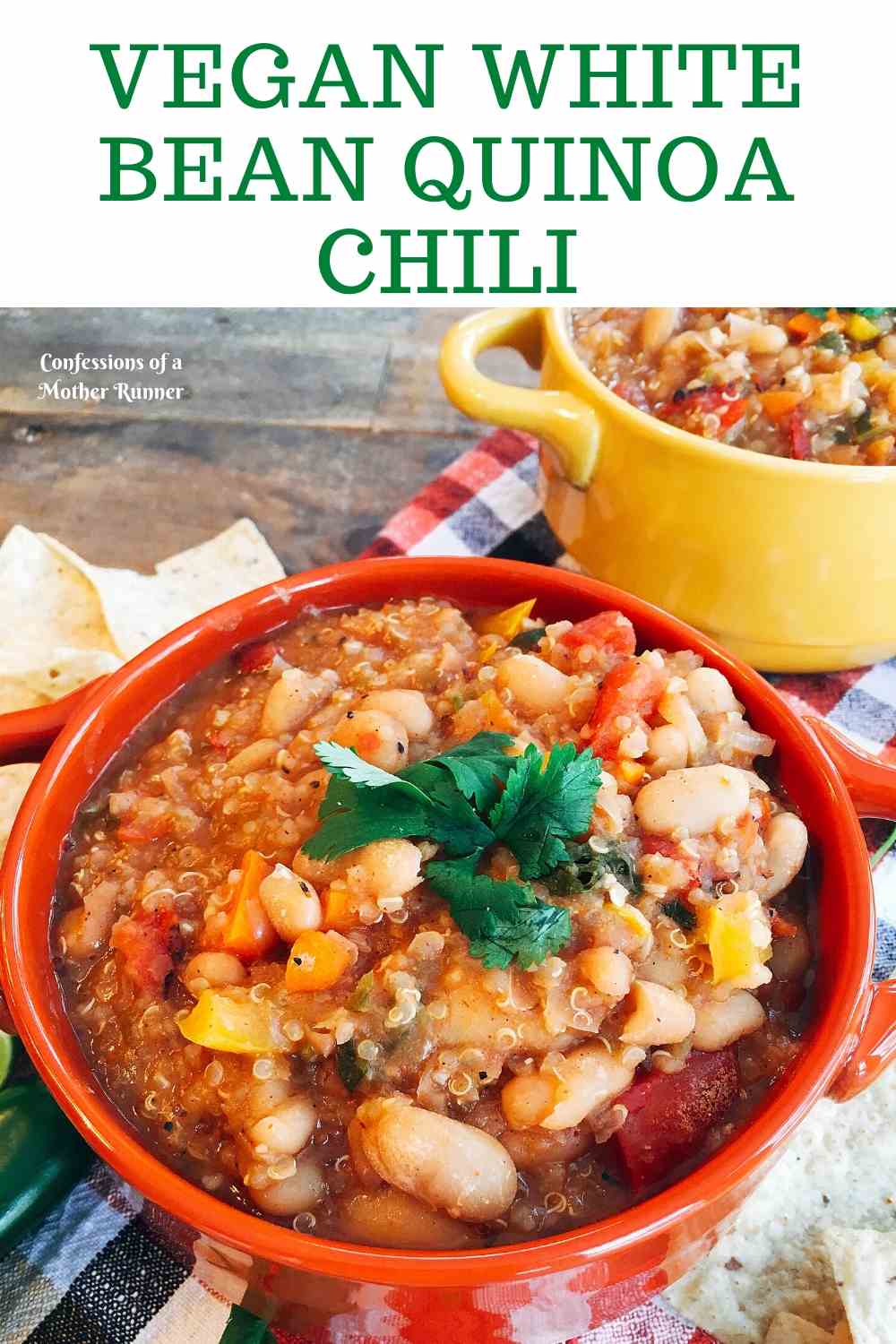 Spicy Vegan White Bean Quinoa chili Meatless Monday