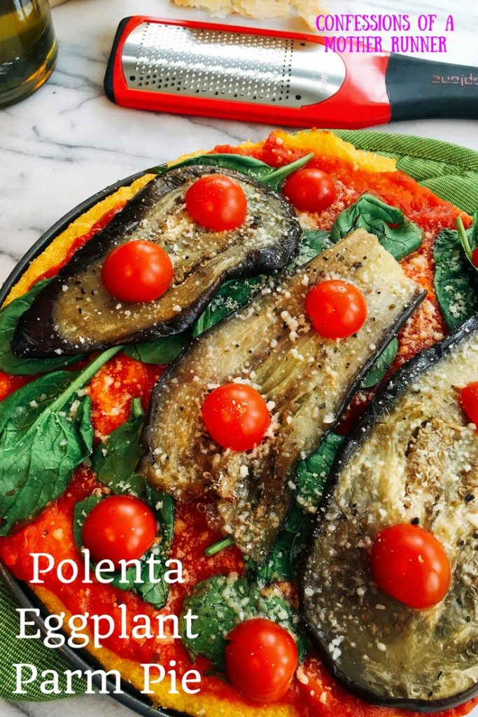 Polenta Eggplant Parm Pie You have to try Meatless Monday LInk up