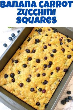blueberry, banana, carrot zucchini squares
