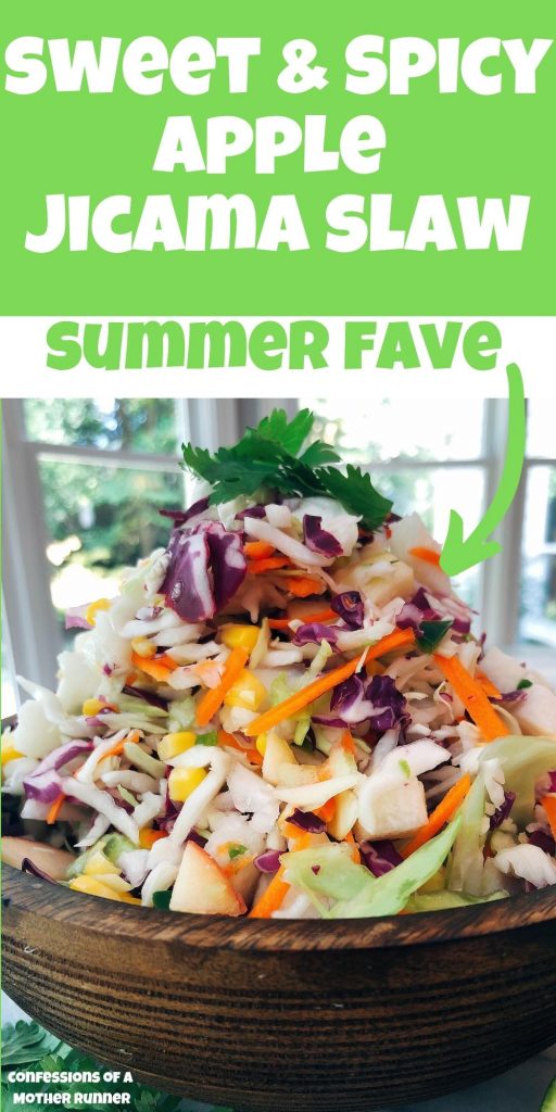 Sweet and spicy Apple Jicama Slaw Meatless Monday