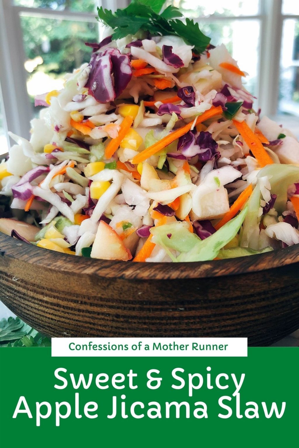 Sweet and spicy Apple Jicama Slaw Meatless Monday