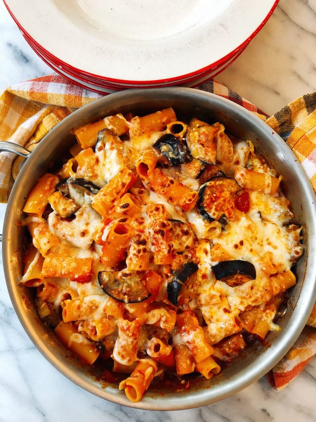 Easy and Cheesy Eggplant Pasta Al Forno Meatless Monday