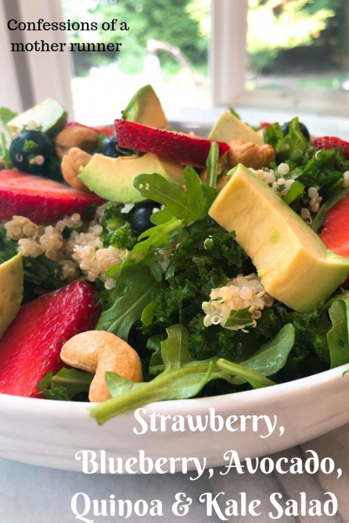 Strawberry, blueberry, avocado, quinoa and kale salad