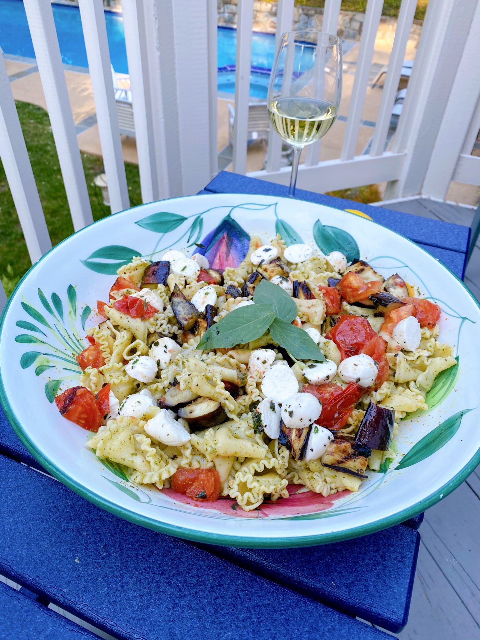 Grilled Eggplant Caprese Pasta Salad Meatless Monday