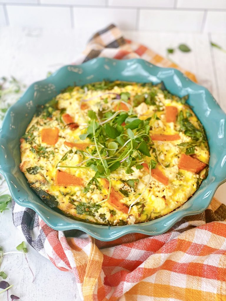 Easy Squash, Spinach & Goat Cheese Breakfast Casserole