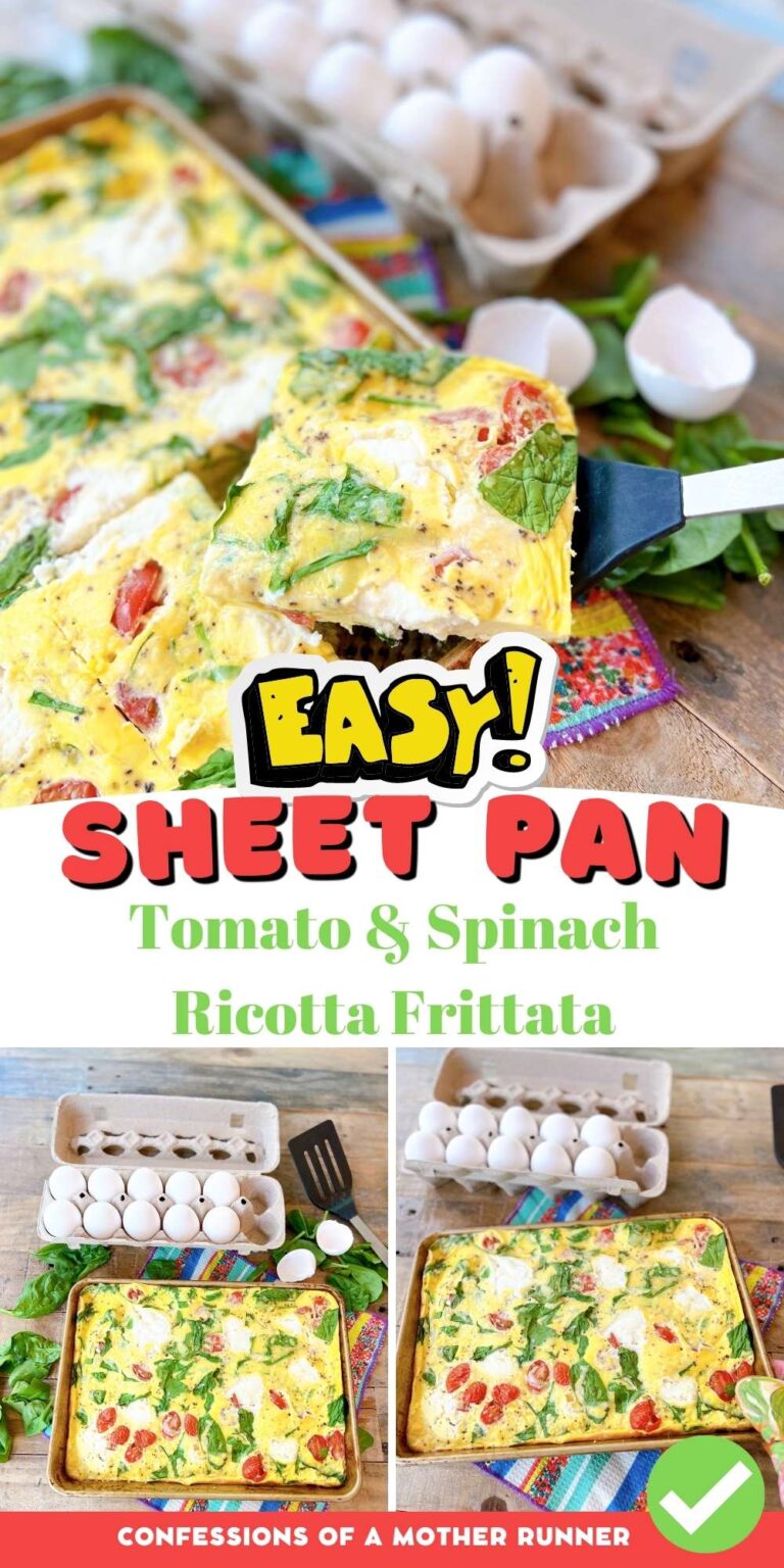sheet pan tomato and spinach ricotta frittata
